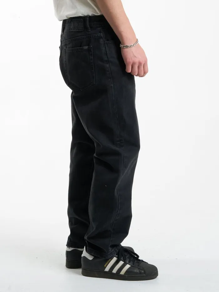 Mens Slacker Denim Jean Dusk Black Thrills Denim