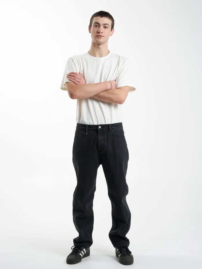 Mens Slacker Denim Jean Dusk Black Thrills Denim