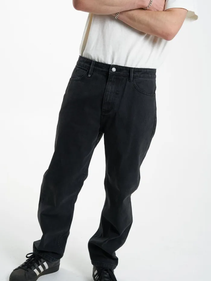 Mens Slacker Denim Jean Dusk Black Thrills Denim