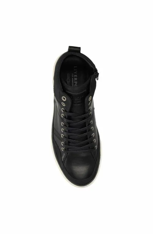 Mens Sneakers Liverpool Los Angeles Citation Leather High Top Sneaker Black