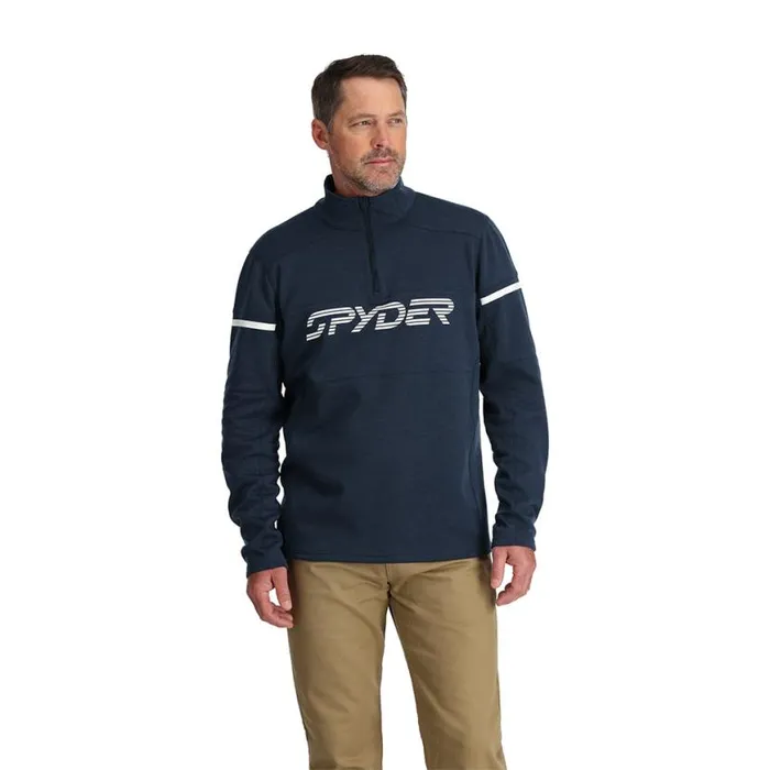 Mens Speed Fleece Half Zip True Navy Spyder Fleece