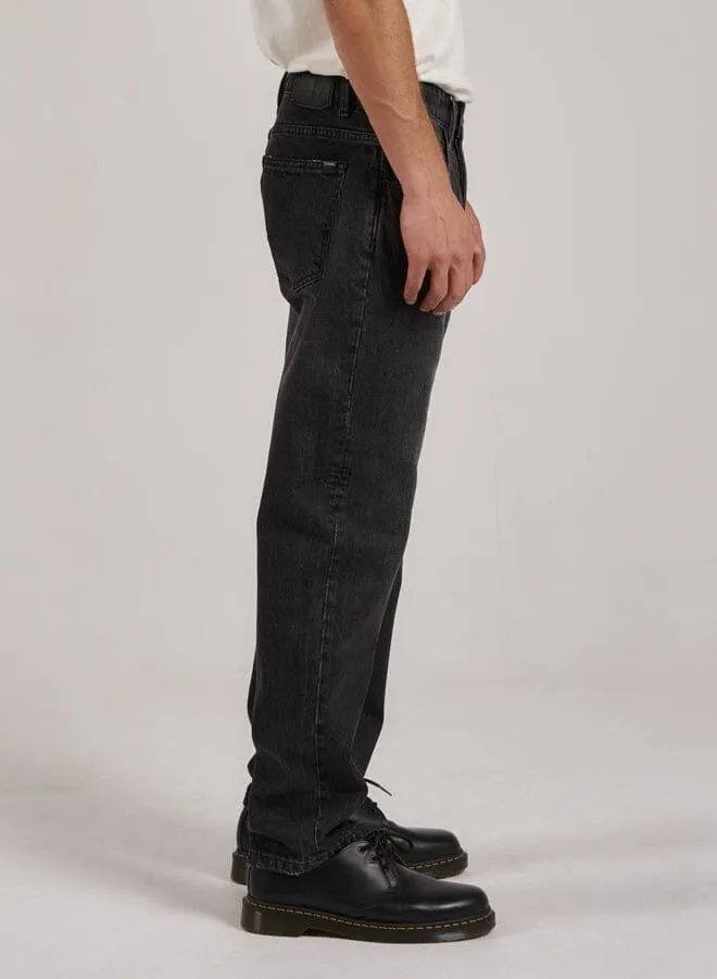 Mens Straight Line Denim Jean Smoke Black Thrills Denim