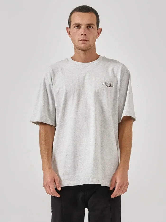 Mens Superior Oversize Fit Tee White Marle Thrills Tees and Tank Tops