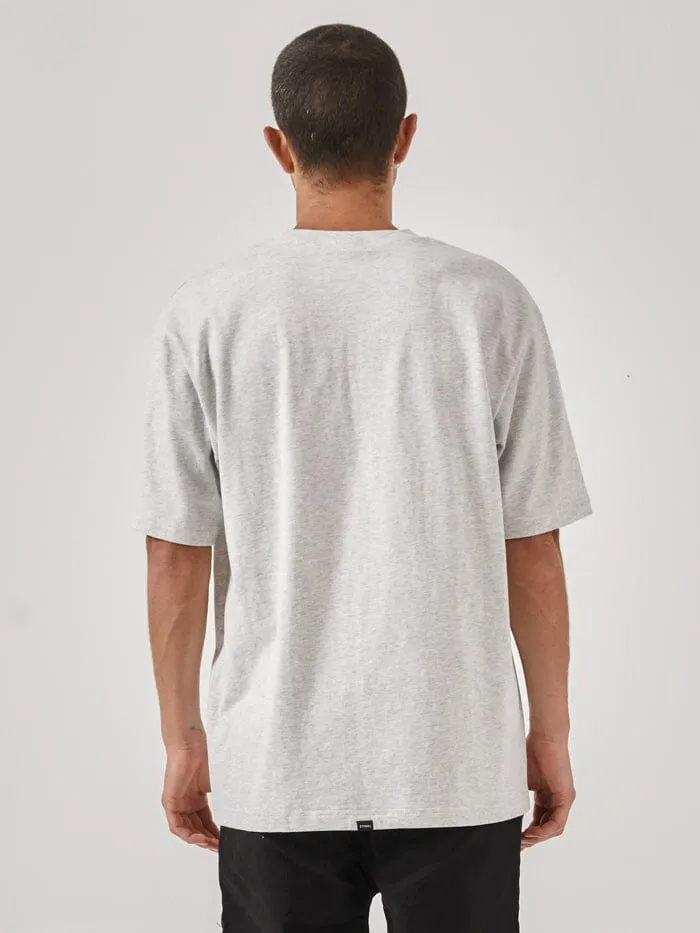 Mens Superior Oversize Fit Tee White Marle Thrills Tees and Tank Tops