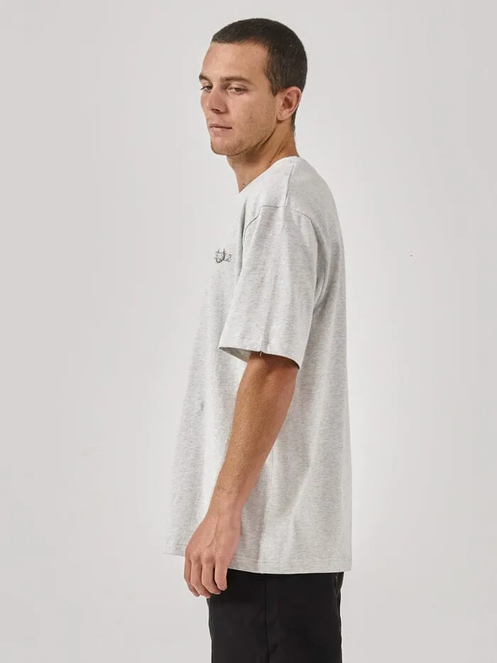 Mens Superior Oversize Fit Tee White Marle Thrills Tees and Tank Tops