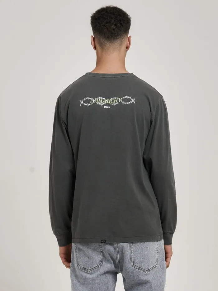 Mens Tribute To Anarchy Merch Fit Long Sleeve Tee Merch Black Thrills Tees and Tank Tops