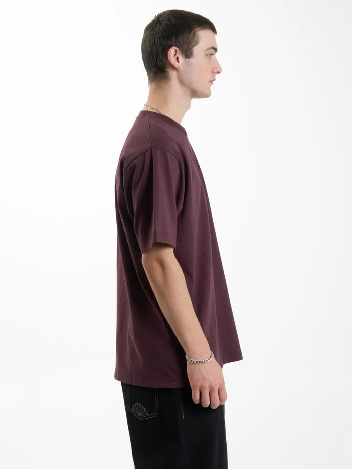 Mens Union Oversize Fit Pocket Tee Wine Thrills Tees and Tank Tops