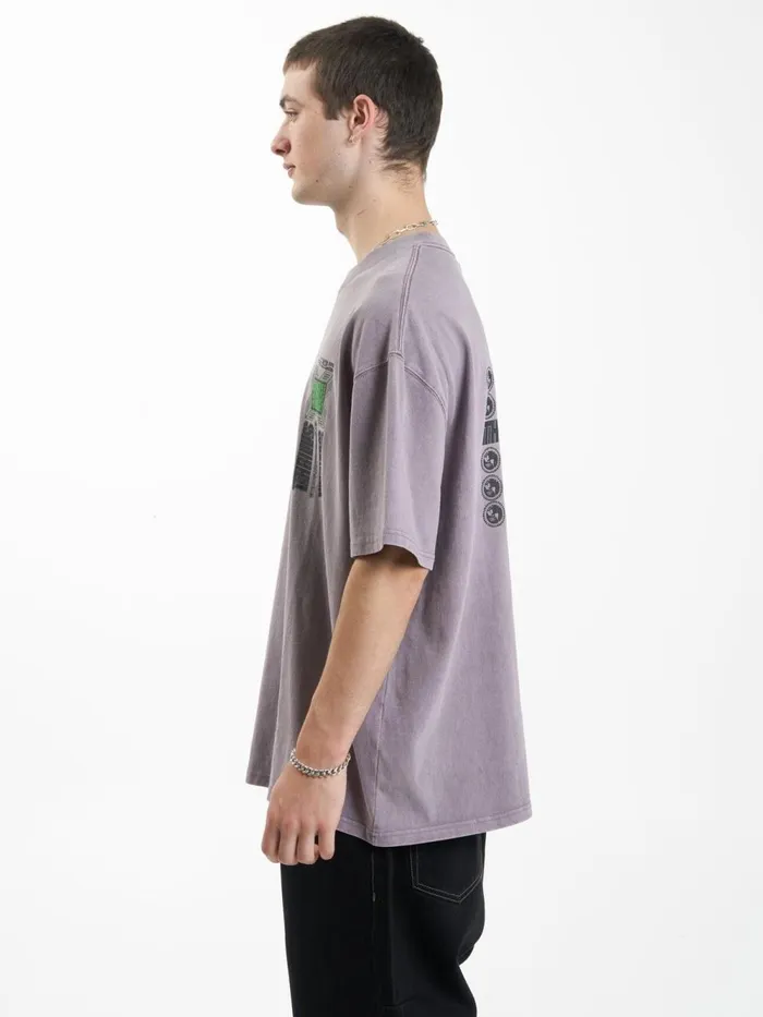 Mens Vibrations Box Fit Oversize Tee Mineral Gray Thrills Tees and Tank Tops
