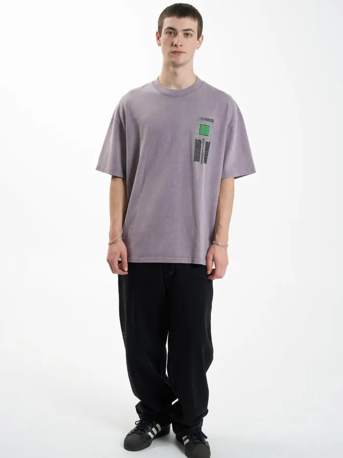 Mens Vibrations Box Fit Oversize Tee Mineral Gray Thrills Tees and Tank Tops