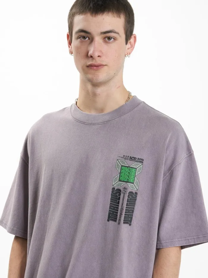Mens Vibrations Box Fit Oversize Tee Mineral Gray Thrills Tees and Tank Tops