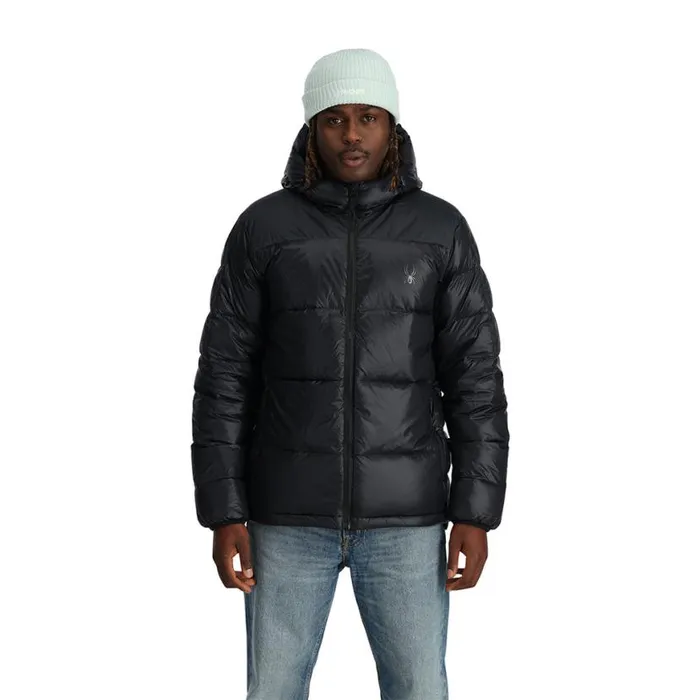 Mens Windom Hooded Black Spyder Down