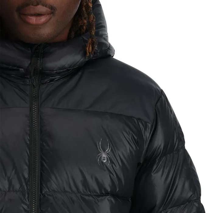 Mens Windom Hooded Black Spyder Down