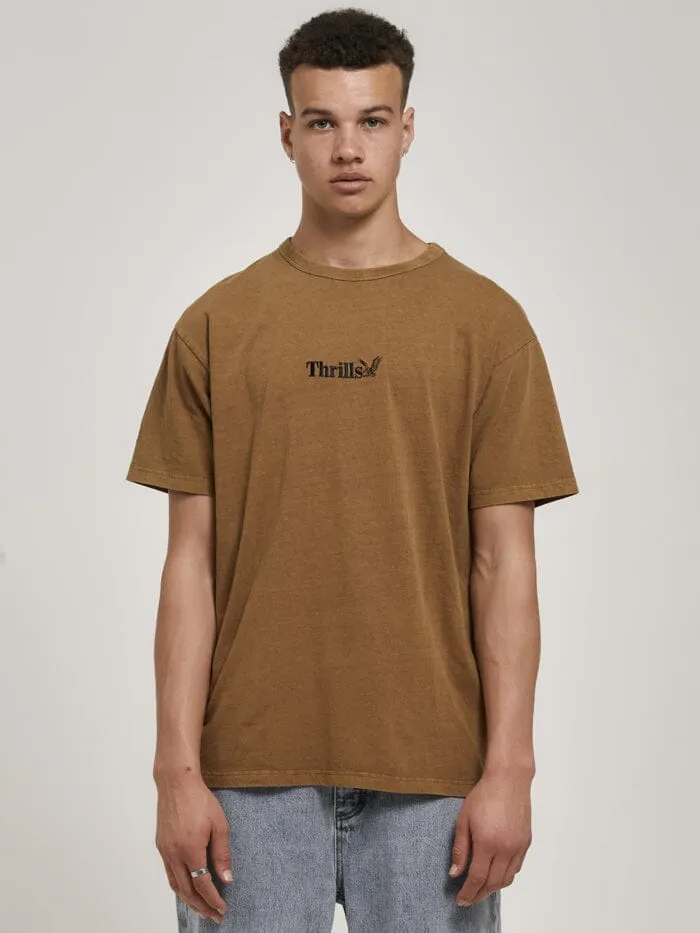 Mens Workwear Embro Box Fit Tee Tobacco Thrills Tees and Tank Tops