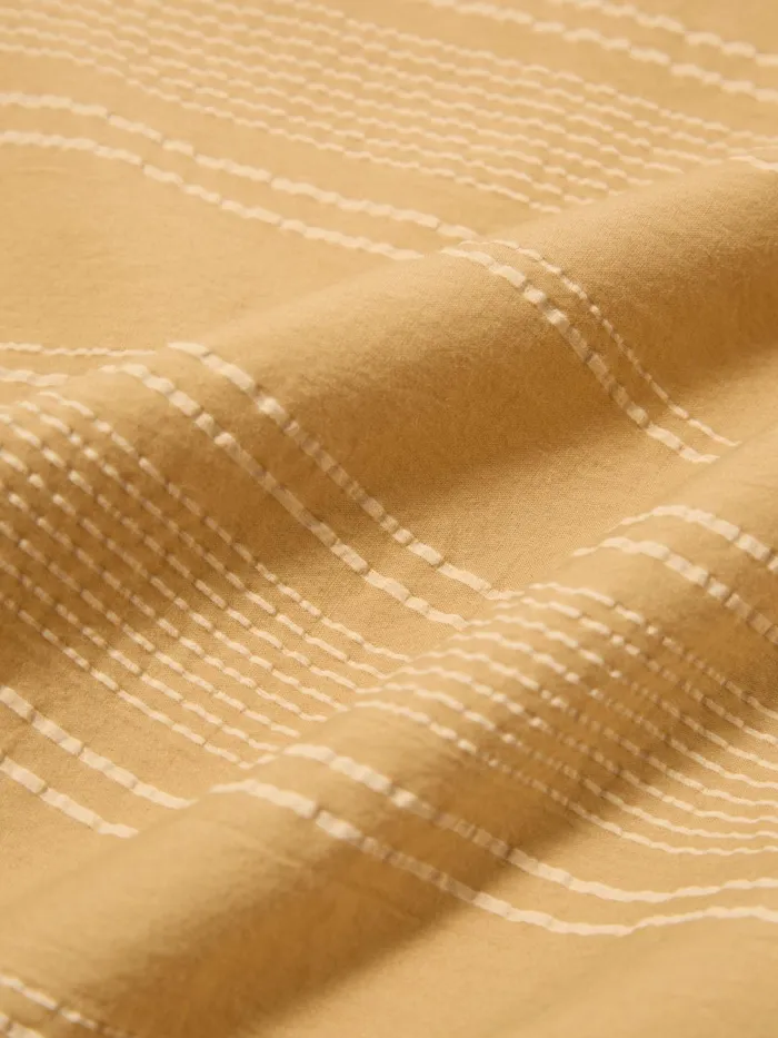 Minari Shirt In Sand Textured Stripe Men Universal Works Shirts