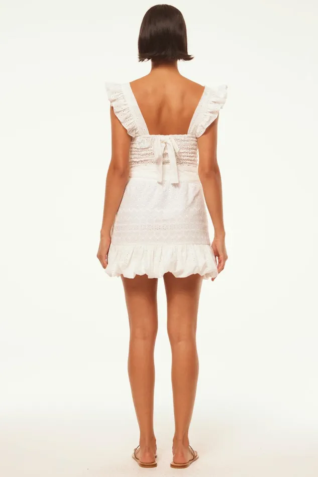 MISA Los Angeles ABELIA TOP White Eyelet Women Tops