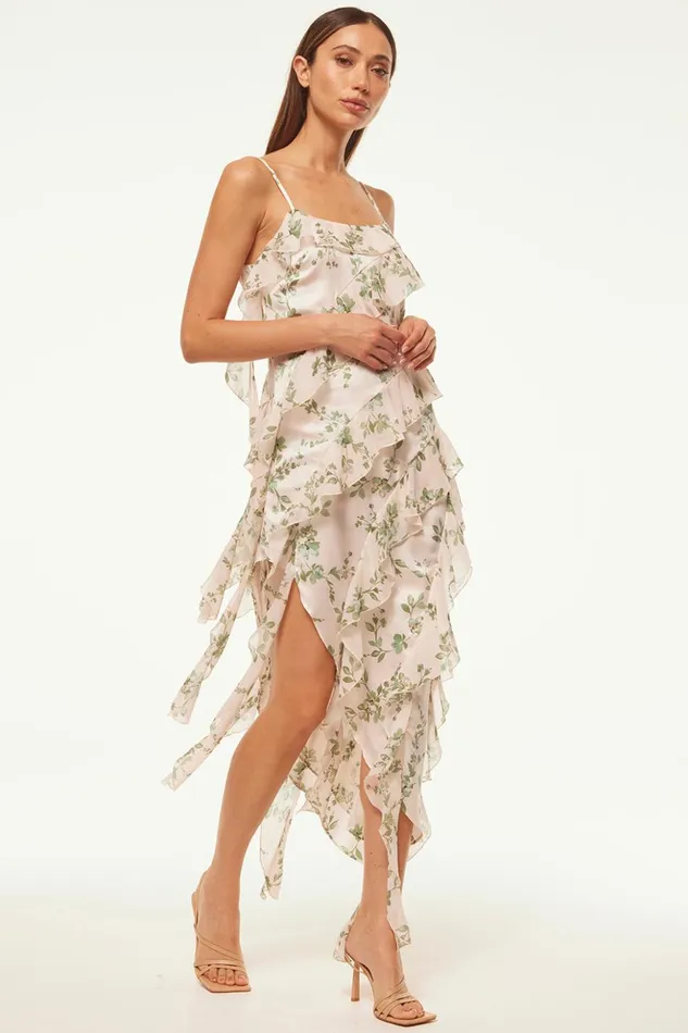 MISA Los Angeles FLORENCE DRESS White Sage Botanica Mix Women Dresses
