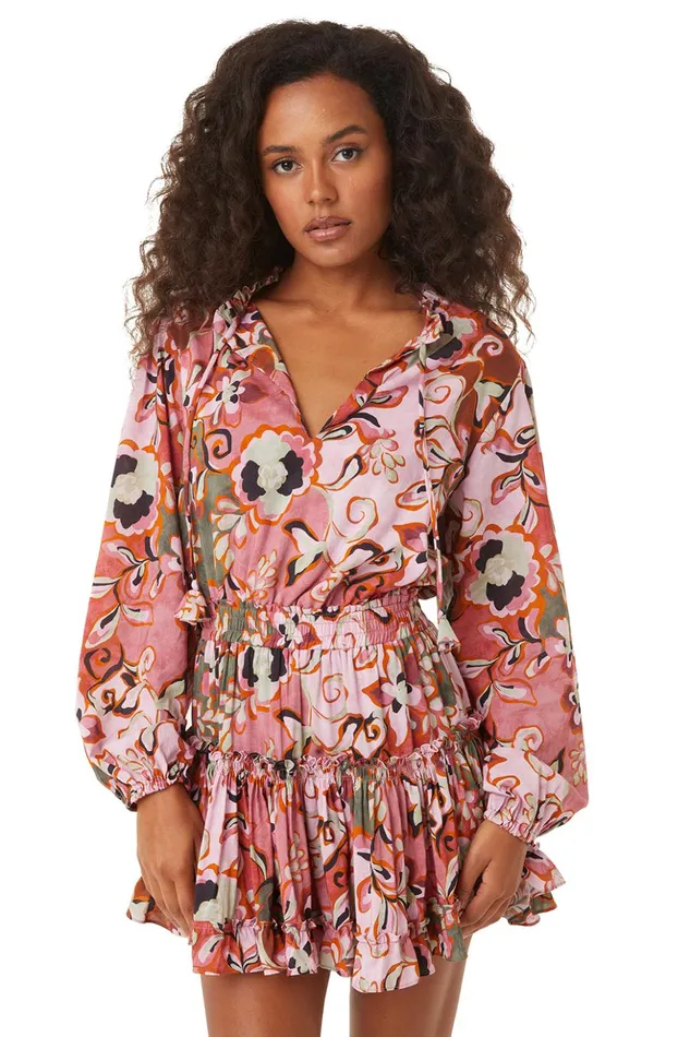 MISA Los Angeles LORENA DRESS Resort Batik Cotton Rayon Women Dresses