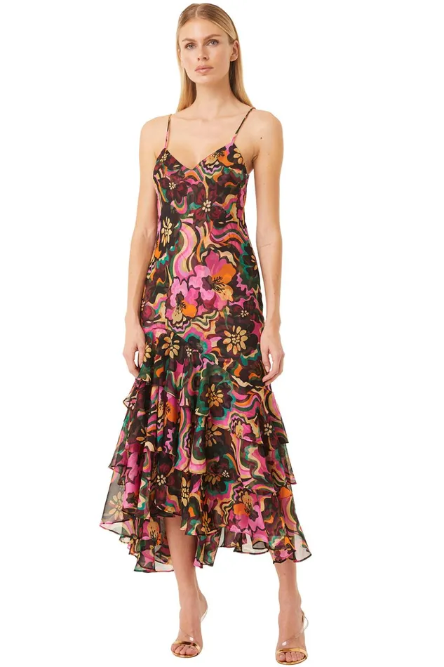MISA Los Angeles MARISA DRESS Flora Groove Chiffon Women Dresses