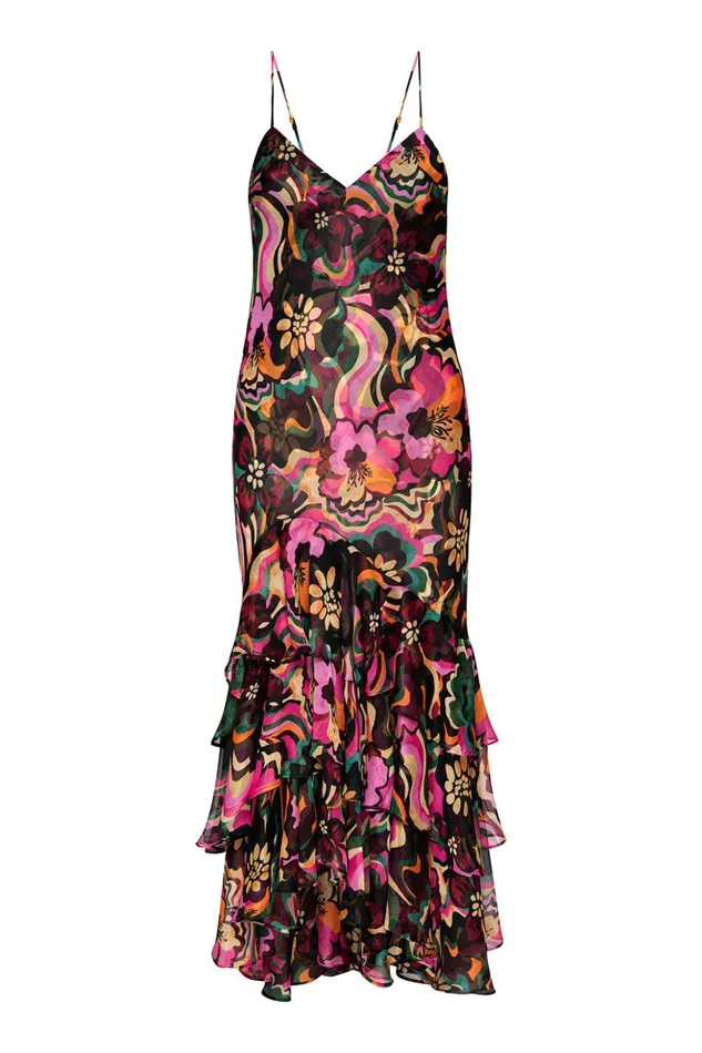 MISA Los Angeles MARISA DRESS Flora Groove Chiffon Women Dresses
