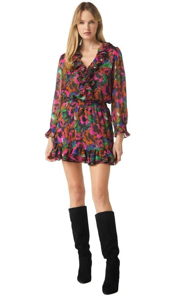MISA Los Angeles MIRANDA SKIRT Jewel Tone Flora Women Skirts and Shorts