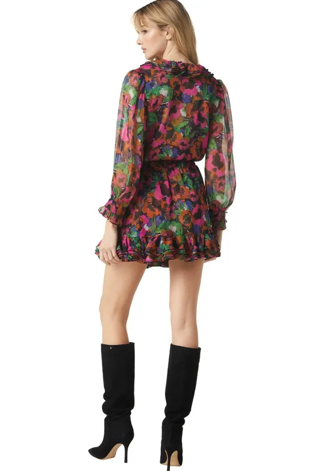 MISA Los Angeles MIRANDA SKIRT Jewel Tone Flora Women Skirts and Shorts