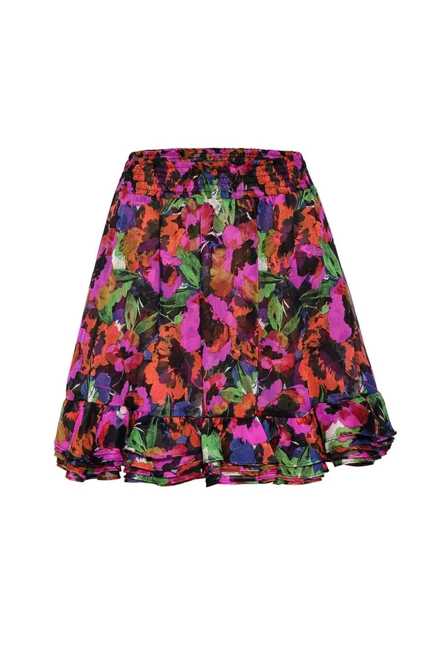 MISA Los Angeles MIRANDA SKIRT Jewel Tone Flora Women Skirts and Shorts