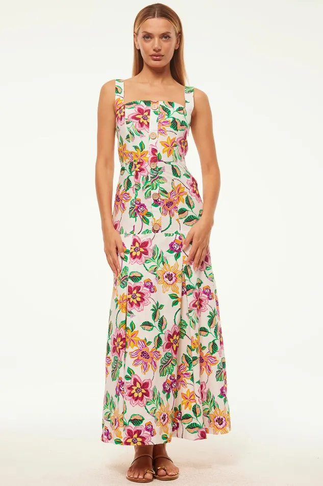 MISA Los Angeles SILVANA DRESS Flora Exotica Cotton Poplin Women Dresses