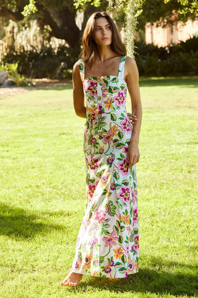 MISA Los Angeles SILVANA DRESS Flora Exotica Cotton Poplin Women Dresses
