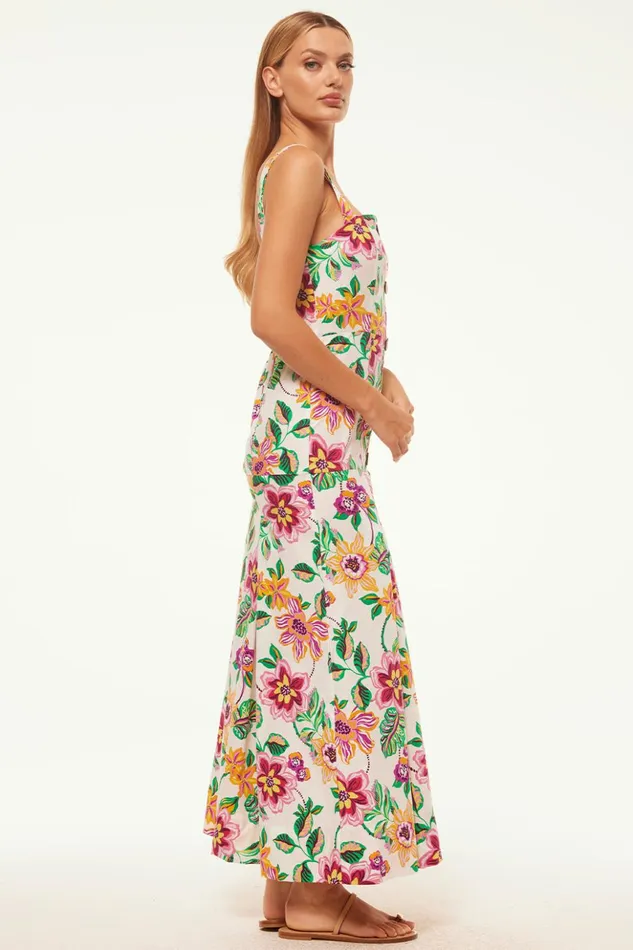 MISA Los Angeles SILVANA DRESS Flora Exotica Cotton Poplin Women Dresses