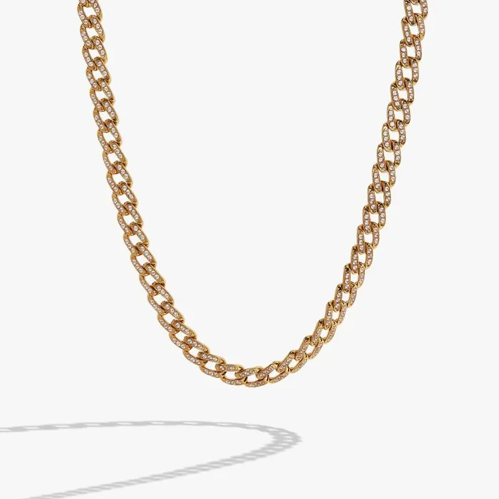 Necklaces Women Alex And Ani Crystal Pave Curb Chain Necklace Stainless Steel Gold Necklaces Women Alex And Ani Crystal Pave Curb Chain Necklace Stainless Steel Gold