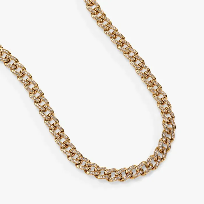 Necklaces Women Alex And Ani Crystal Pave Curb Chain Necklace Stainless Steel Gold