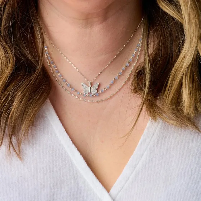 Necklaces Women Alex And Ani Layered Beaded And Chain Necklace Adjustable Silver