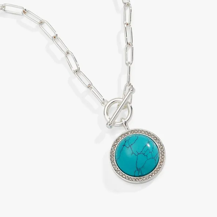 Necklaces Women Alex And Ani Turquoise Toggle Necklace Silver
