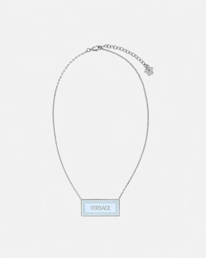 Necklaces WomenMen Versace Large 03990s Vintage Logo Necklace Light Blue
