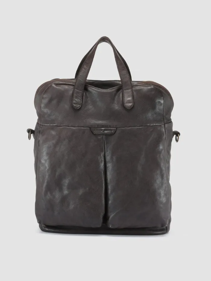 Officine Creative Bags HELMET 041 Truffle Burgundy Leather Tote Bag 8211 Men