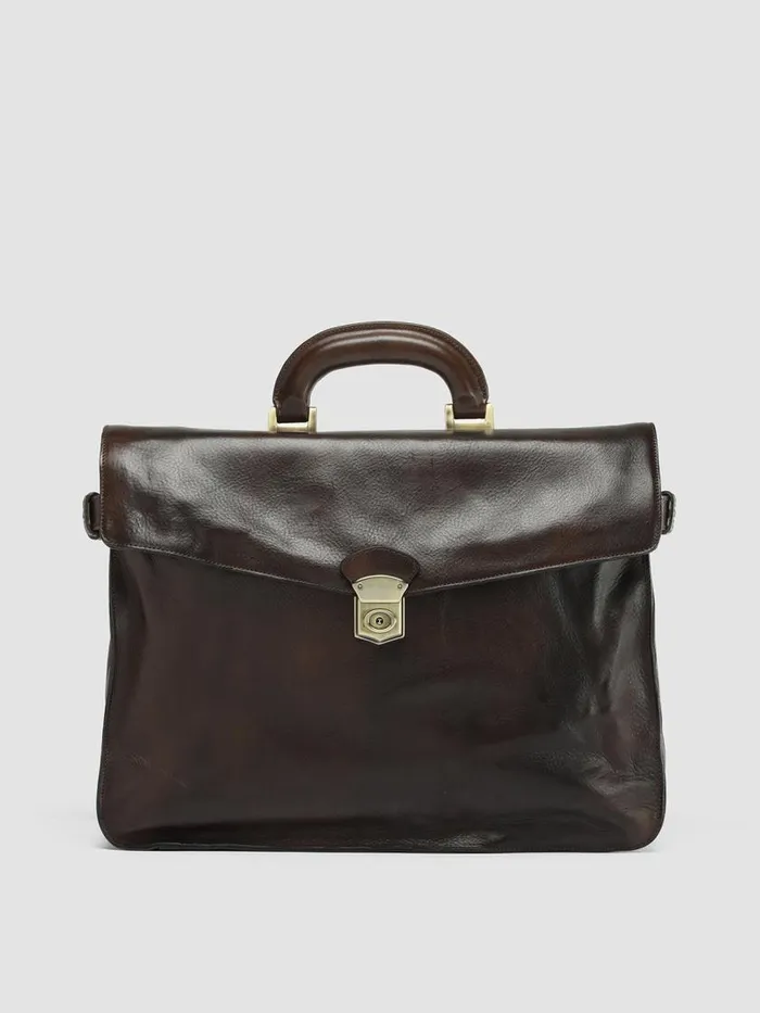 Officine Creative Bags RARE 036 Testa Di Moro 25 Brown Leather Briefcase 8211 Men Officine Creative Bags RARE 036 Testa Di Moro 25 Brown Leather Briefcase 8211 Men