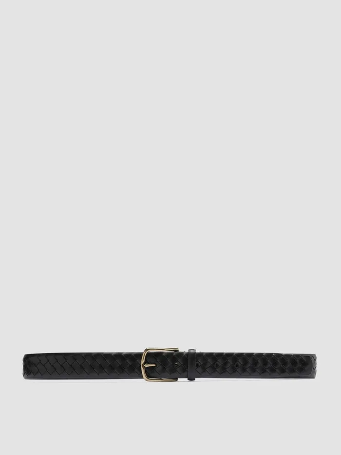 Officine Creative Belts OC STRIP 28 Nero Black Leather Belt 8211 Men