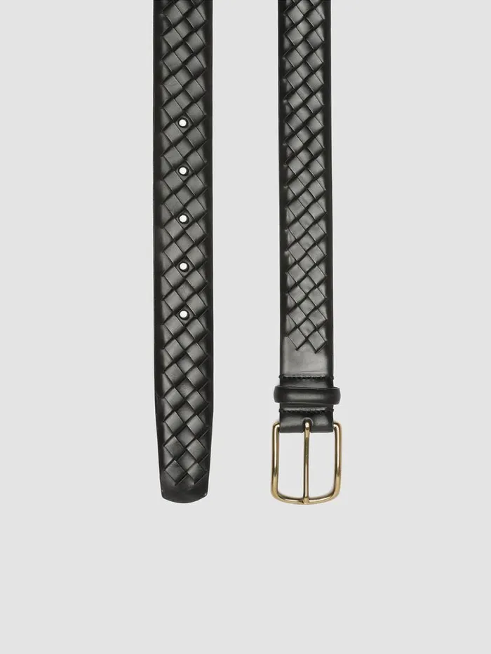 Officine Creative Belts OC STRIP 28 Nero Black Leather Belt 8211 Men