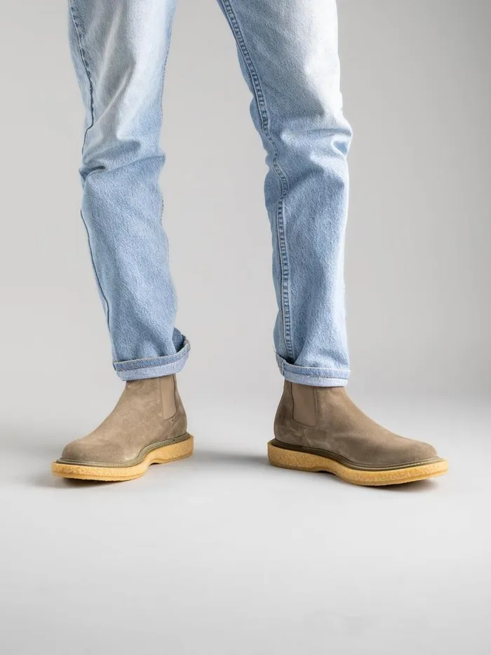 Officine Creative Boots and Ankle Boots BULLET 002 Alce Taupe Suede Chelsea Boots 8211 Men