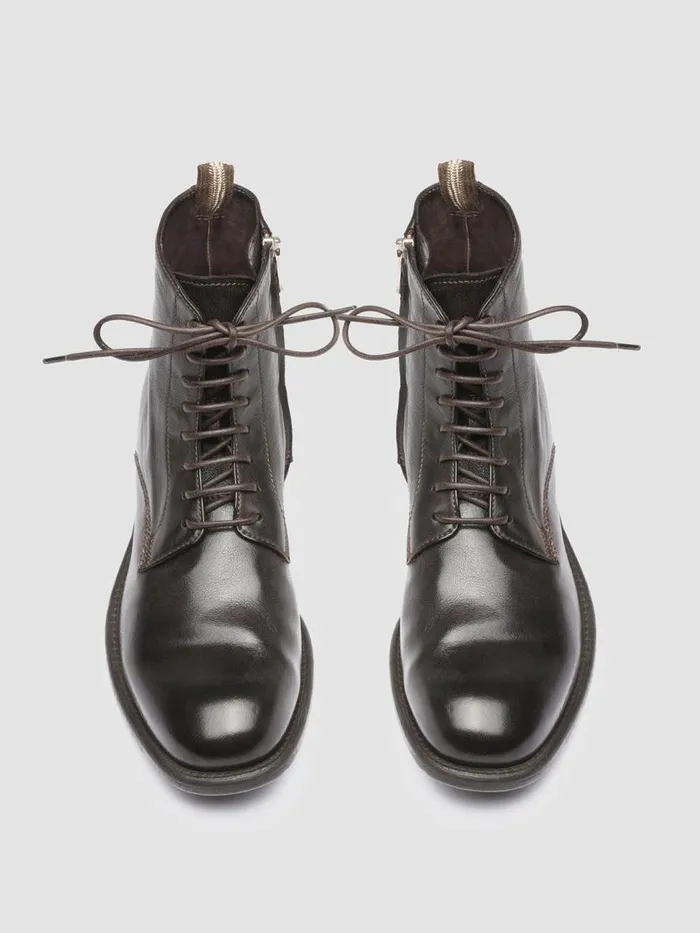 Officine Creative Boots and Booties CALIXTE 002 Ebano Brown Zipped Leather Booties 8211 Women Officine Creative Boots and Booties CALIXTE 002 Ebano Brown Zipped Leather Booties 8211 Women