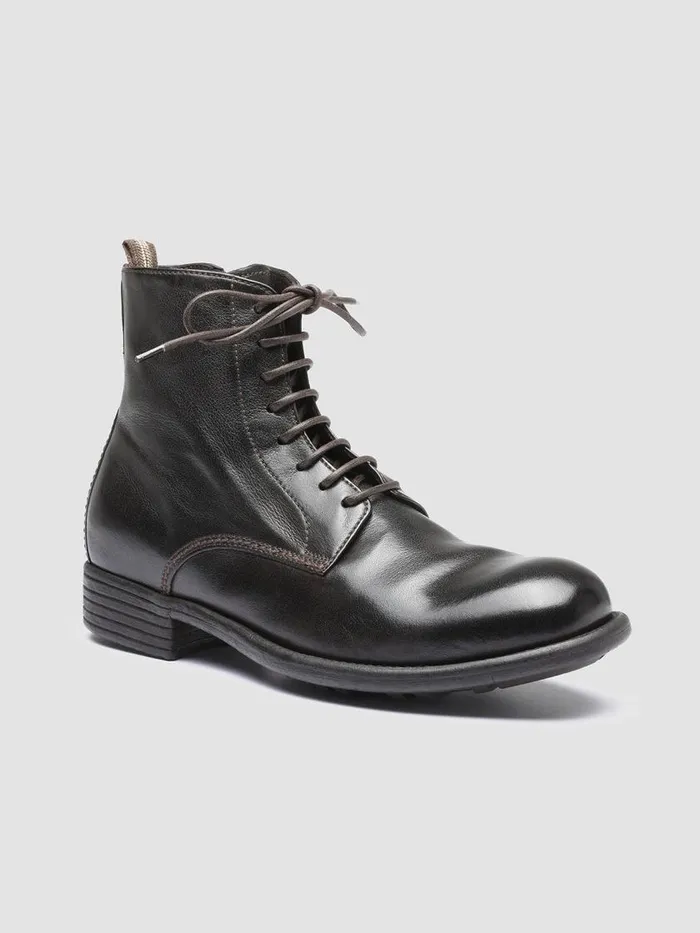 Officine Creative Boots and Booties CALIXTE 002 Ebano Brown Zipped Leather Booties 8211 Women Officine Creative Boots and Booties CALIXTE 002 Ebano Brown Zipped Leather Booties 8211 Women