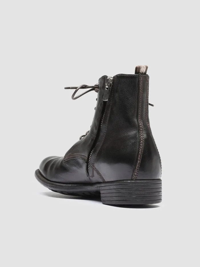 Officine Creative Boots and Booties CALIXTE 002 Ebano Brown Zipped Leather Booties 8211 Women Officine Creative Boots and Booties CALIXTE 002 Ebano Brown Zipped Leather Booties 8211 Women