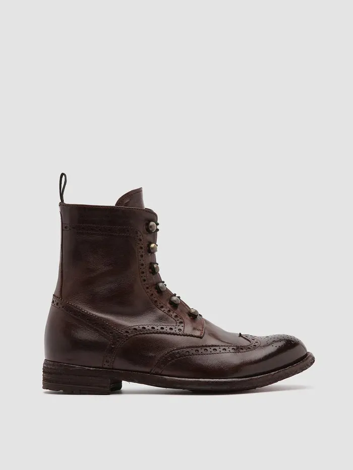 Officine Creative Boots and Booties LEXIKON 131 Otto Burgundy Leather Boots 8211 Women