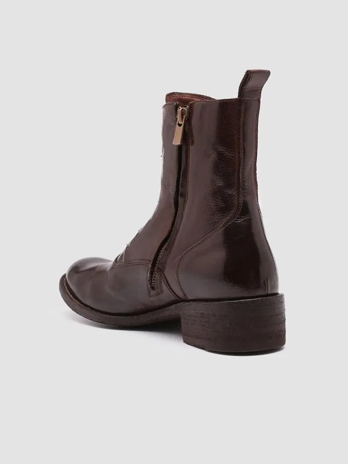 Officine Creative Boots and Booties LISON 036 Otto Burgundy Leather Booties 8211 Women Officine Creative Boots and Booties LISON 036 Otto Burgundy Leather Booties 8211 Women