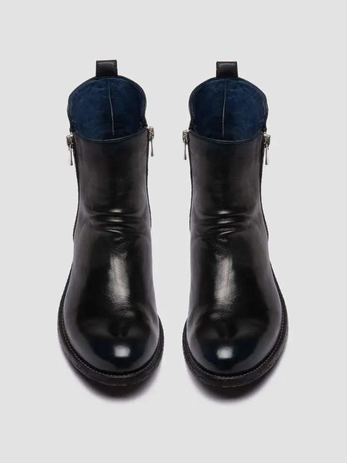 Officine Creative Boots and Booties LISON 040 NavytoneSupernero Navy Leather Zip Boots 8211 Women Officine Creative Boots and Booties LISON 040 NavytoneSupernero Navy Leather Zip Boots 8211 Women