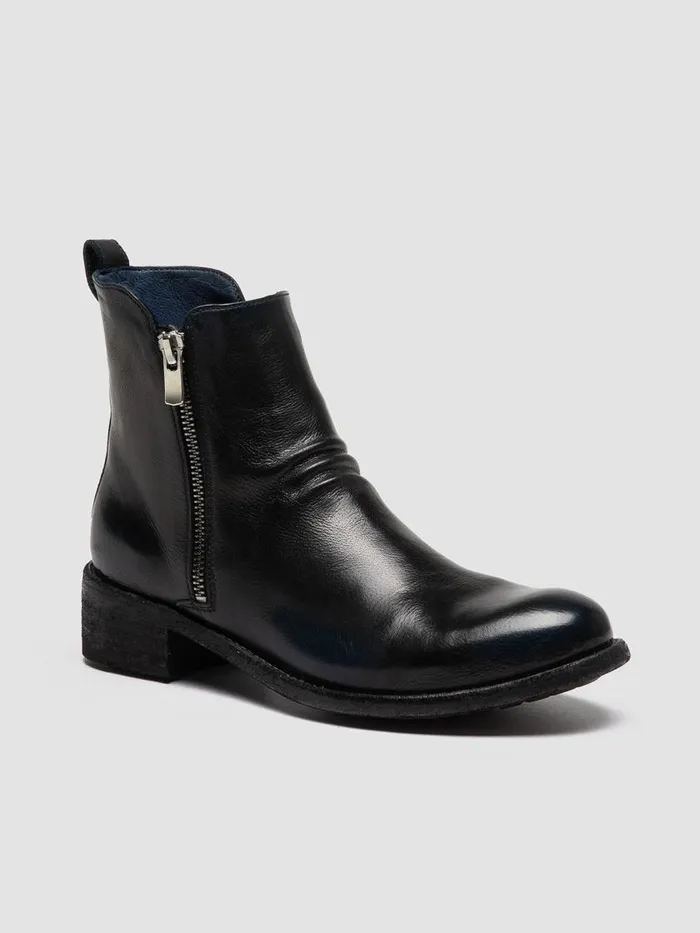 Officine Creative Boots and Booties LISON 040 NavytoneSupernero Navy Leather Zip Boots 8211 Women Officine Creative Boots and Booties LISON 040 NavytoneSupernero Navy Leather Zip Boots 8211 Women