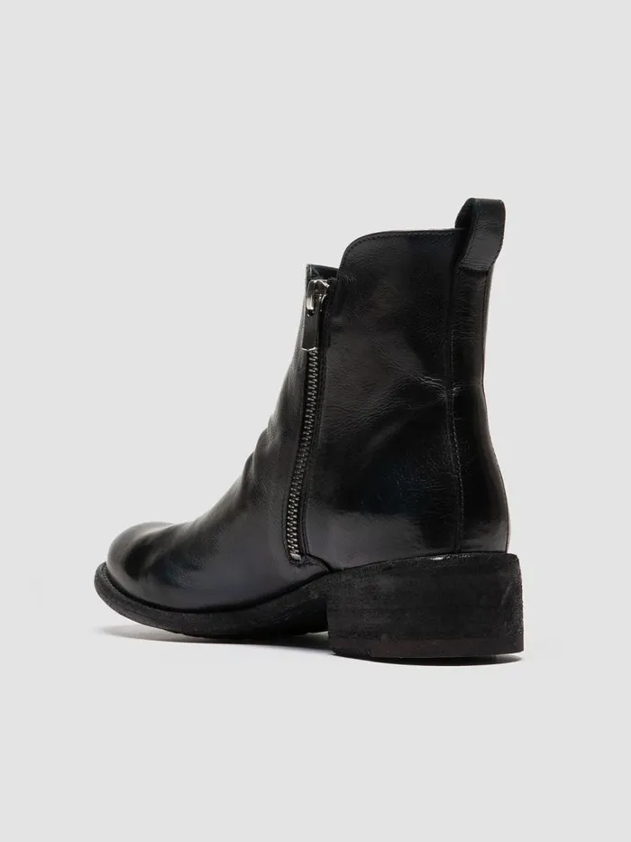 Officine Creative Boots and Booties LISON 040 NavytoneSupernero Navy Leather Zip Boots 8211 Women Officine Creative Boots and Booties LISON 040 NavytoneSupernero Navy Leather Zip Boots 8211 Women