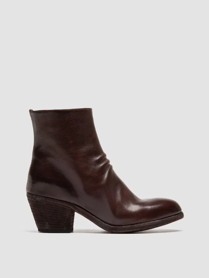 Officine Creative Boots and Booties SHERRY 003 Otto Brown Leather Zip Boots 8211 Women Officine Creative Boots and Booties SHERRY 003 Otto Brown Leather Zip Boots 8211 Women