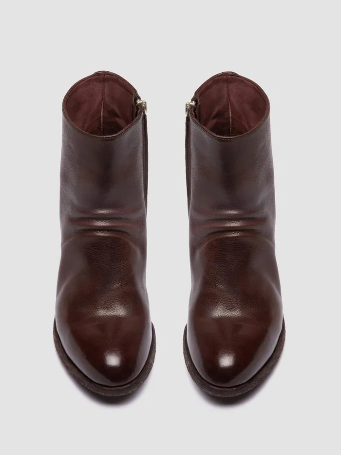 Officine Creative Boots and Booties SHERRY 003 Otto Brown Leather Zip Boots 8211 Women Officine Creative Boots and Booties SHERRY 003 Otto Brown Leather Zip Boots 8211 Women