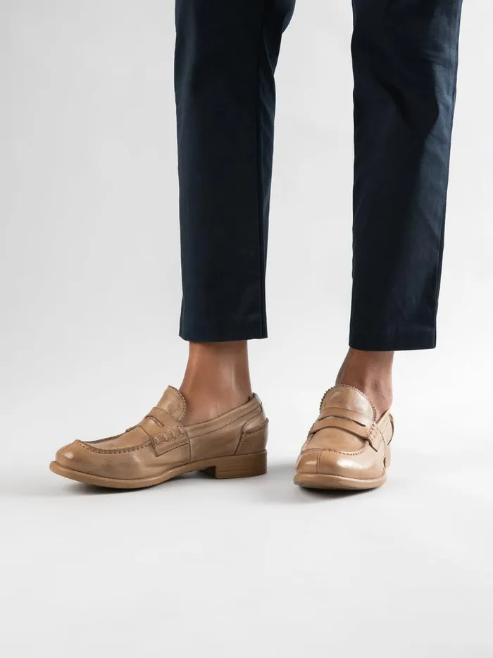 Officine Creative Loafers CALIXTE 042 Taupe Taupe Leather Penny Loafers 8211 Women Officine Creative Loafers CALIXTE 042 Taupe Taupe Leather Penny Loafers 8211 Women